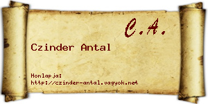 Czinder Antal névjegykártya